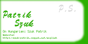 patrik szuk business card